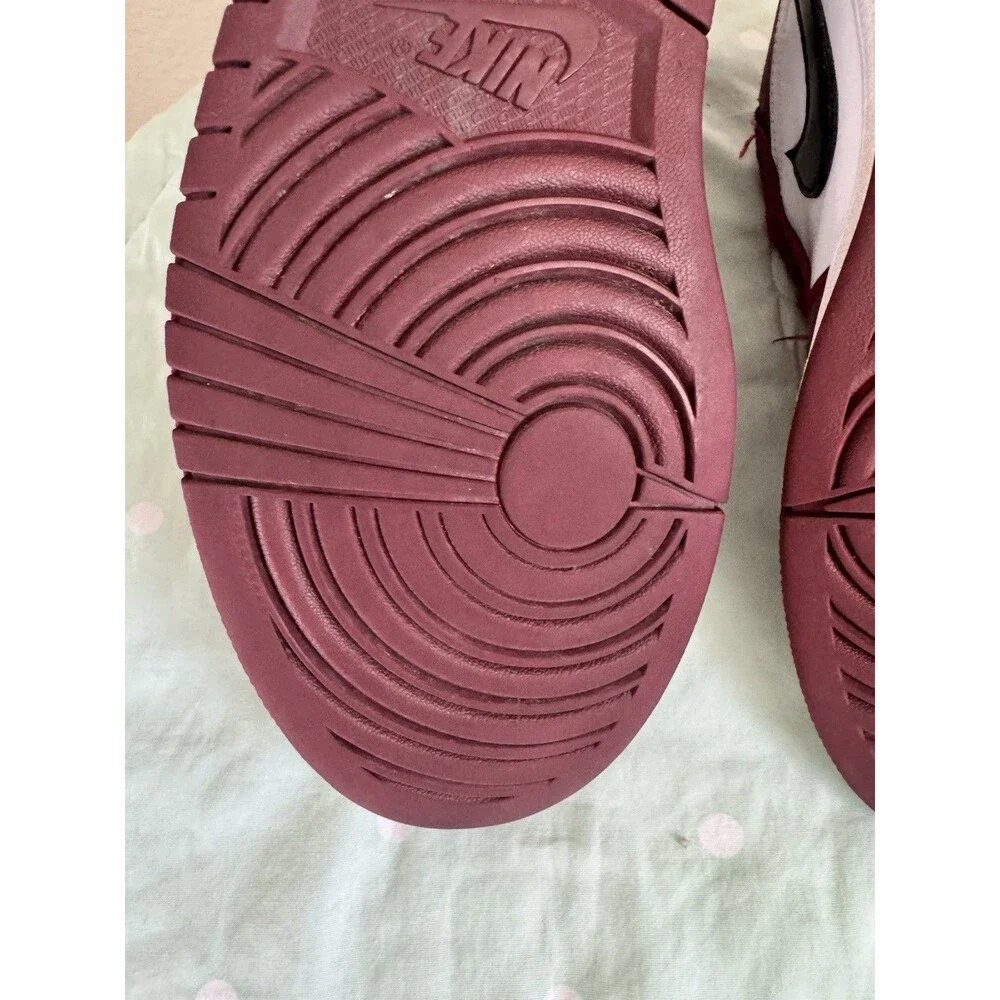 Jordan Air Jordan 1 Low Men’s Lace-Up Sneakers Burgundy/White/Black Size 9.5